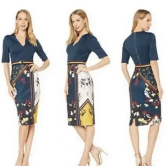 TED BAKER Martiy Savanah Dress as Seen on Marie Osmond Vanity Sizing 4 (8-10 US) - Picture 3 of 14